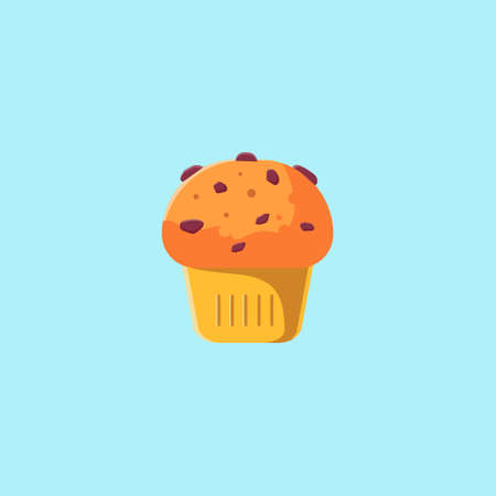 cookies illustration topping with choco chip. cookies vector illustration flat design style, cookies...