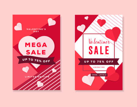 lovely valentines sale poster promotion, valentines sale vector illustrationのイラスト素材
