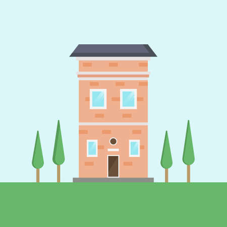 modern houses vector illustration, modern houses flat designのイラスト素材