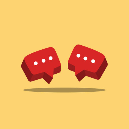 chatting icons 3d isolated on yellow backgroundのイラスト素材