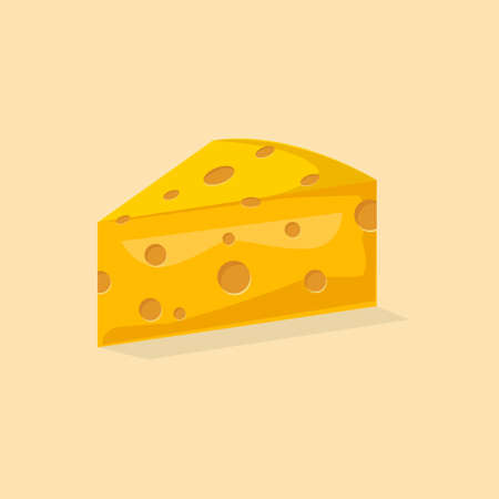cheese illustration isolated on yellow backgroundのイラスト素材