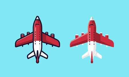 plane vector with border line and without border line, plane flat design styleのイラスト素材