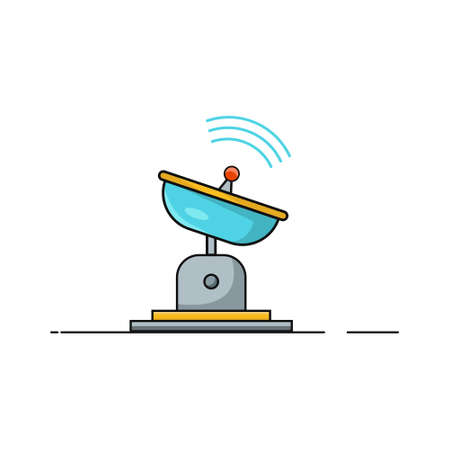 satellite receiver illustration with flat style design, satellite isolatedのイラスト素材