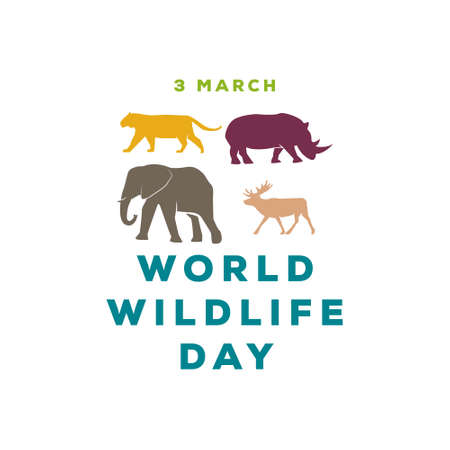 world wildlife day minimalist design templateのイラスト素材