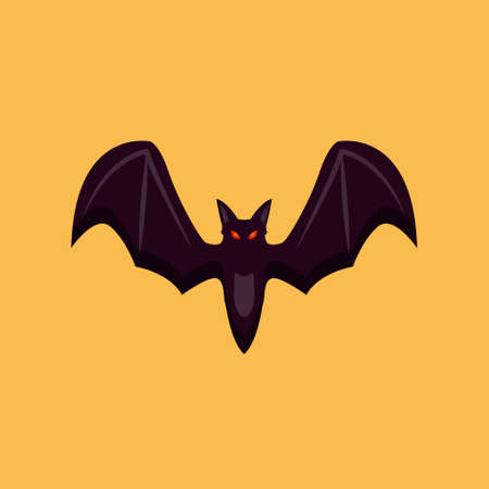 bat flat style illustration vector image, bat isolated designのイラスト素材