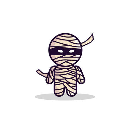 cute mummy modern style illustration, mummy isolated designのイラスト素材