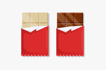 chocolate bar out of the pack, isolated design, vector illustrationのイラスト素材