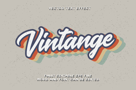 editable vintage text effectのイラスト素材