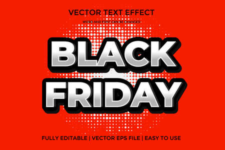 black friday vector text effect editableのイラスト素材