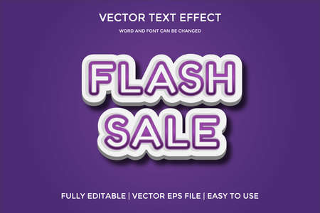 flash sale purple color vector text effectのイラスト素材