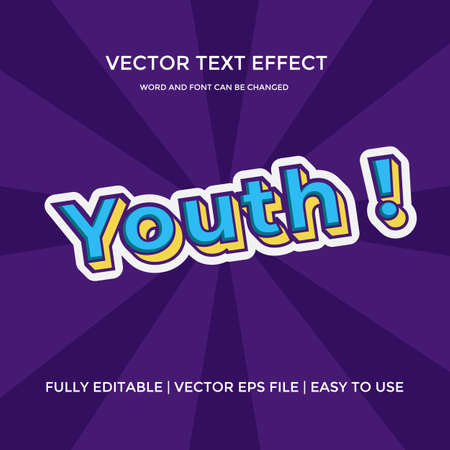 youth creative vector text effect editable