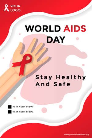 world aids day poster banner templateのイラスト素材