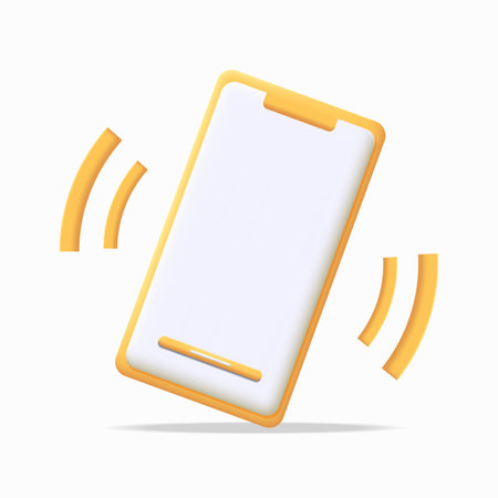 3d object smartphone vibrate icon vector illustrationのイラスト素材