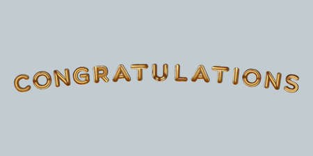 congratulations written with golden foil balloons. congratulations lettering gold balloons, congratulations typography background. vector designのイラスト素材