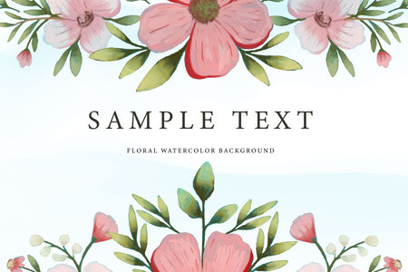 elegant hand drawn floral background. vector design. watercolor floral backgroundのイラスト素材