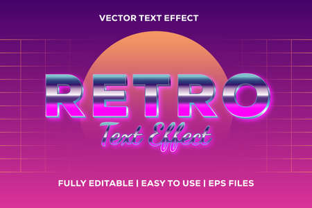 Retro text effect with metallic 80's styleのイラスト素材