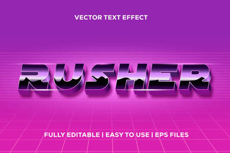 rusher vector text effect in 80's styleのイラスト素材