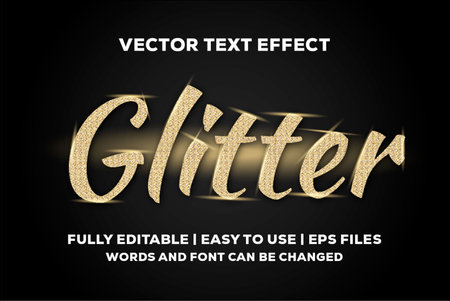 golden glitter text effect fully editableのイラスト素材