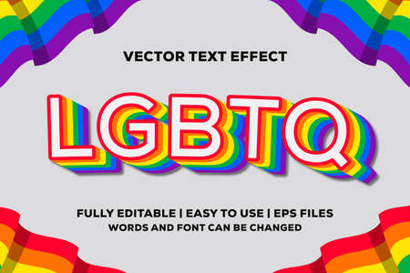 LGBTQ text effect fully editableのイラスト素材