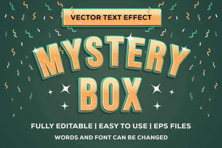 mystery box vector text effect fully editableのイラスト素材