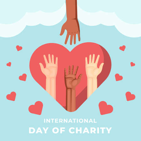 international day of charity banner illustrationのイラスト素材