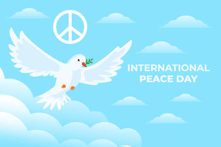 flat international peace day illustration background bannerのイラスト素材