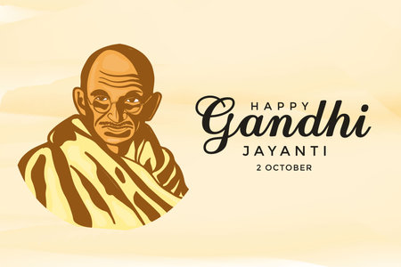 hand drawn gandhi jayanti 2nd october illustration backgroundのイラスト素材