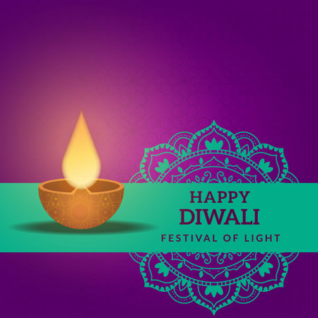 happy diwali with rangoli in decorationのイラスト素材