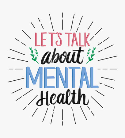 handwriting mental health calligraphy illustrationのイラスト素材