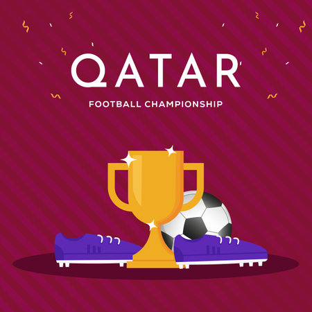 flat design football championship illustrationのイラスト素材