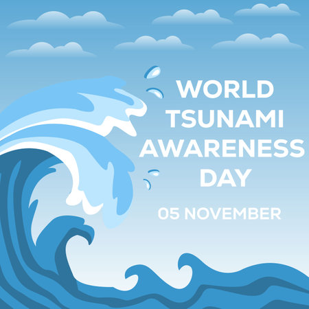 world tsunami awareness day design illustrationのイラスト素材