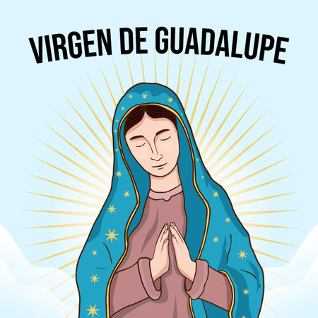 virgen de guadalupe illustration in flat designのイラスト素材