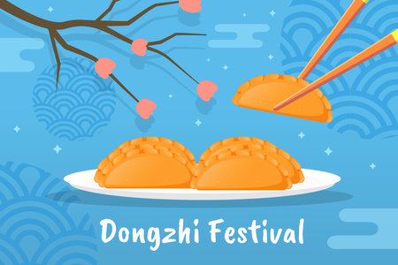 dongzhi festival vector design backgroundのイラスト素材