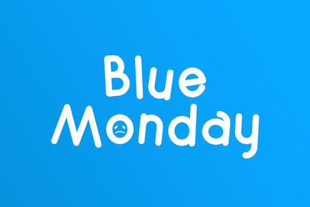 Blue Monday concept design background illustrationのイラスト素材