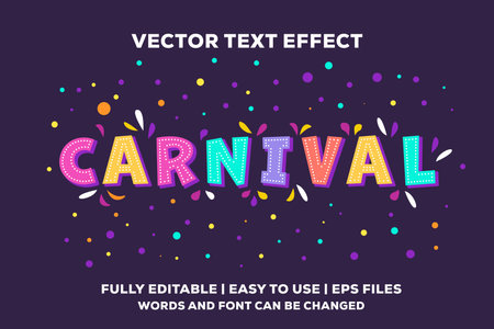 carnival vector text effect fully editableのイラスト素材