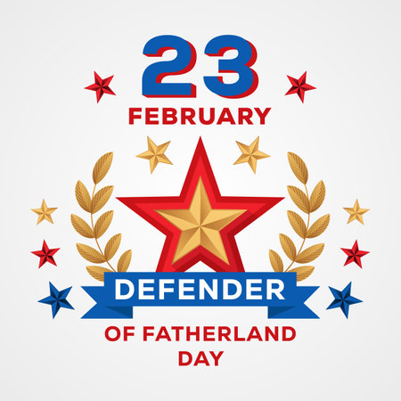 flat design defender of fatherland illustrationのイラスト素材