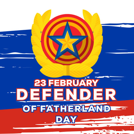 defender of fatherland day 23 february on rough russian flag backgroundのイラスト素材
