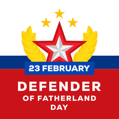 23 february defender of fatherland day in flat design styleのイラスト素材