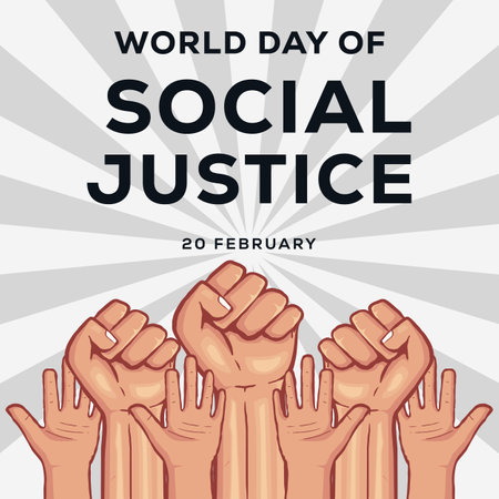 hand drawn world day of social justice illustrationのイラスト素材