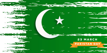 pakistan day horizontal banner concept designのイラスト素材