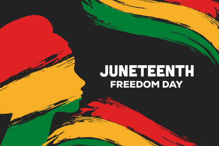 juneteenth freedom day background illustration with brush stroke effect styleのイラスト素材