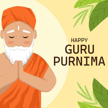vector design happy guru purnima illustration in flat styleのイラスト素材