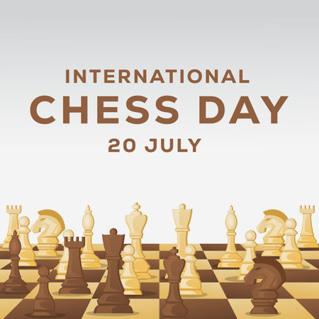 gradient vector design international chess day illustrationのイラスト素材