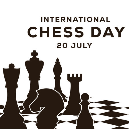 vector design international chess day illustrationのイラスト素材