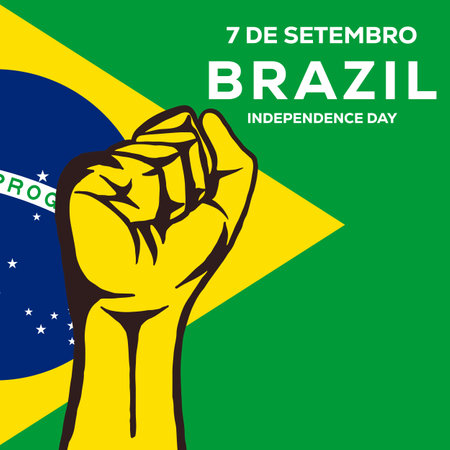 flat design vector 7 de setembro brazil independence day illustrationのイラスト素材