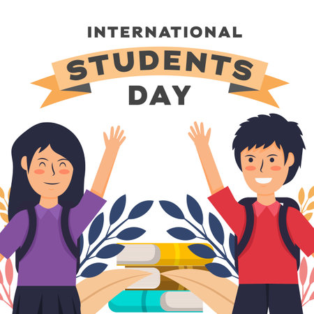 vector design international students day illustrationのイラスト素材