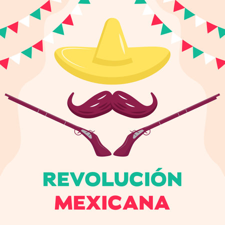revolucion mexicana illustration design vector conceptのイラスト素材