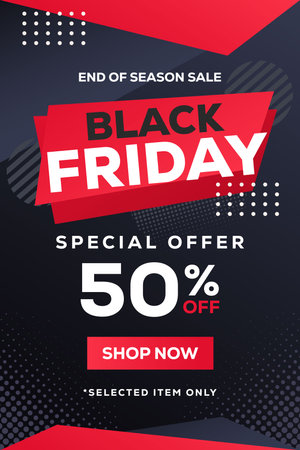 gradient Black Friday vertical banner illustrationのイラスト素材