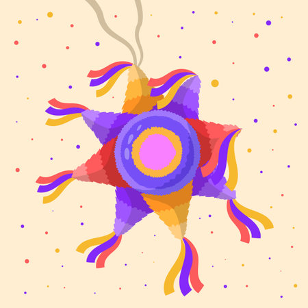 vector posada pinata illustration in flat design styleのイラスト素材