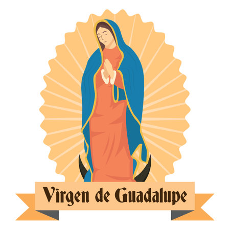 Virgen de Guadalupe illustration in flat style designのイラスト素材